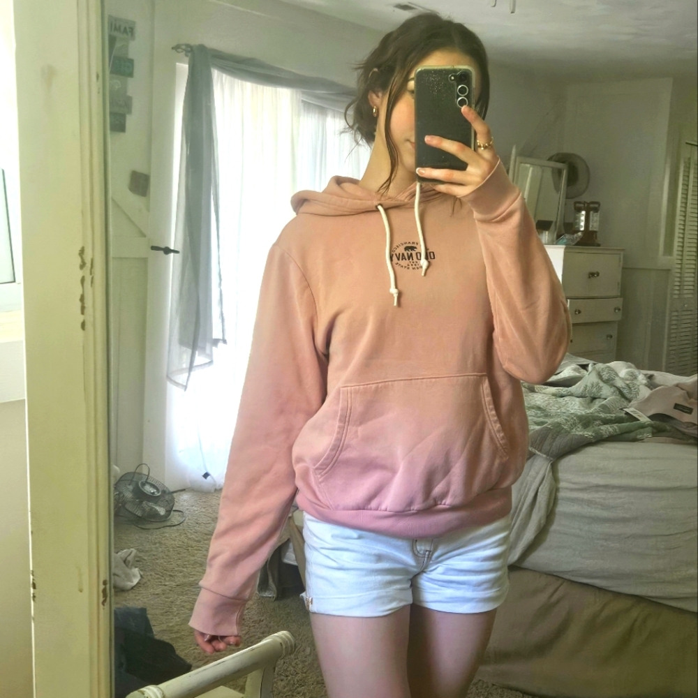 Old Navy pink neutral pull-over hoodie